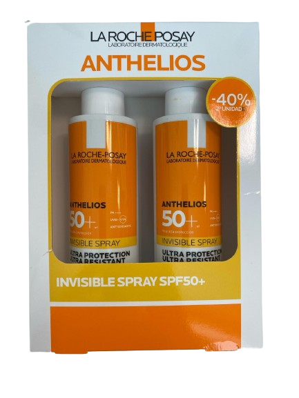 La Roche Posay Pack Anthelios Spray Invisible SPF50+ 200+200ml.