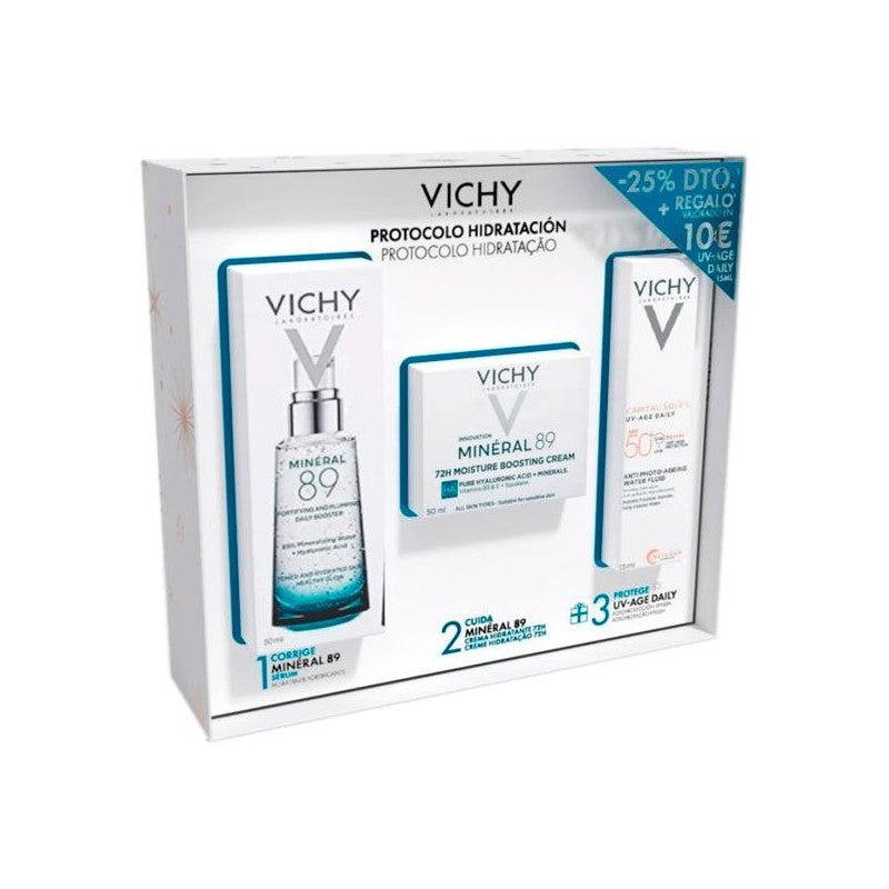Vichy Pack Protocolo Hidratación  Mineral 89 Sérum 50ml.+Crema Mineral 89 50ml.+Capital Soleilspf50 15ml.