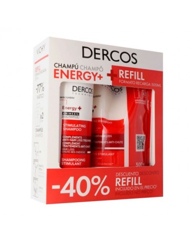Dercos Energy pack Duplo champú 400 ml + refill 500 ml
