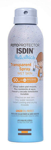 ISDIN - Fotoprotector Pediatrics Spray Transparente Wet Skin SPF50 250 ml. - Parafarmacia Nao Nature