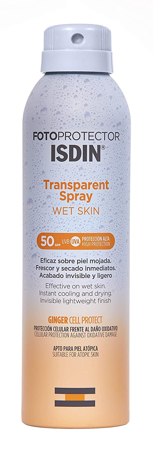 ISDIN - Fotoprotector Transparent Spray Wet Skin SPF50 250ml. - Parafarmacia Nao Nature