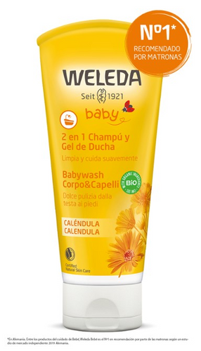 WELEDA, nao nature, Baby 2 En 1 Champú Y Gel De Ducha Caléndula 200ml