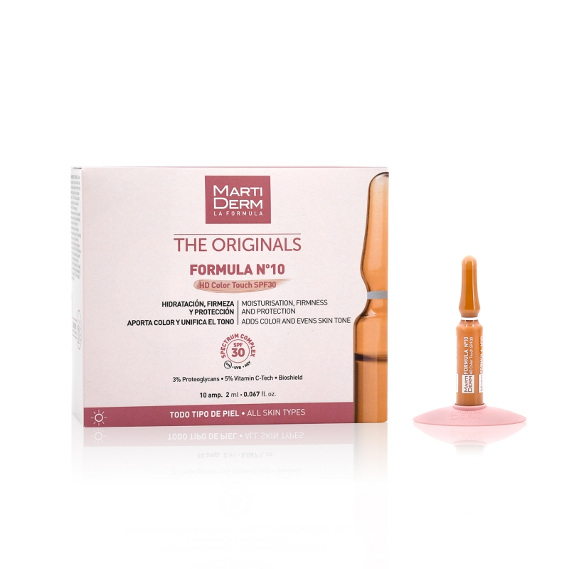 MARTIDERM, nao nature, The Originals Formula N° 10 HD Color Touch SPF 30 10 Ampollas