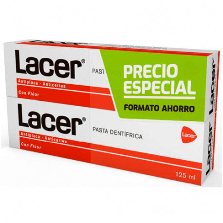 Lacer, nao nature, Pack Duplo Pasta Dentífrica Antiplaca Y Anticaries Con Flúor 125ml
